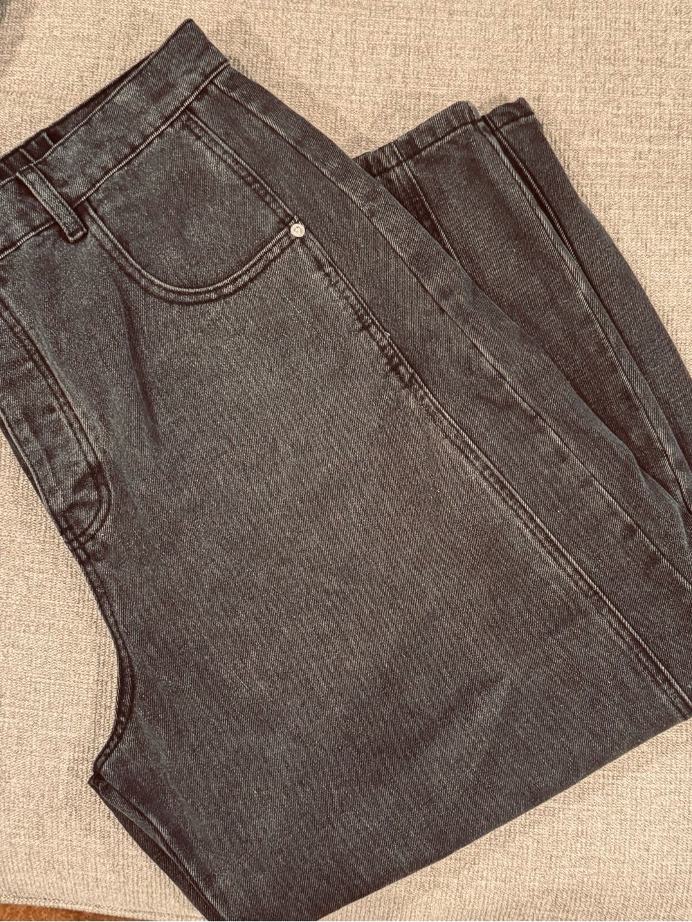 DAVI & DANI Black button down barrel Leg Jeans